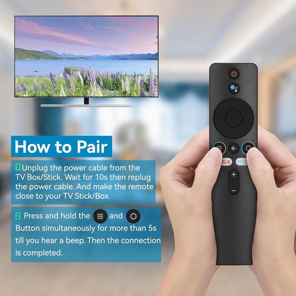 HSAPOW-Voice Remote Control Compatible with Xiaomi-Mi-TV Stick Box S/4S/4K for xiaomi(Mi)-TV Stick-(1PC, Black