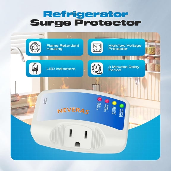 HSAPOW-Voltage Protector, Single Outlet Surge Protector for Home Appliances 120V 10A Brownout Protection Plug for Fridge TV Air Conditioners Surge Protector -2Pack