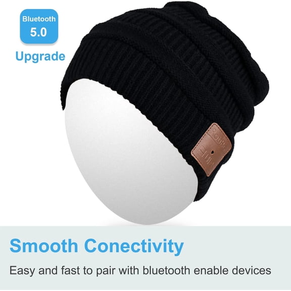 HSAPOW-Washable Bluetooth Beanie Hat with Wireless Stereo Over Ear Headphones Headsets Earphone Speaker Hands Free