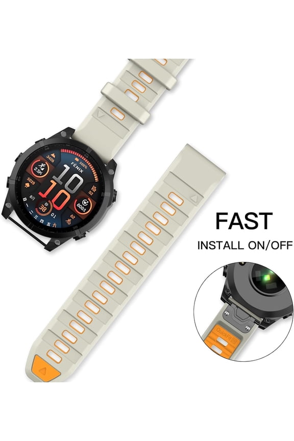 -Watch Bands Compatible with Fenix 8 Solar/Amoled 47mm 22mm Soft Siliocne Strap for Garmin Fenix 5/Fenix 5 Plus/Fenix 6/Fenix 6 Pro/Fenix 7 Smartwatch