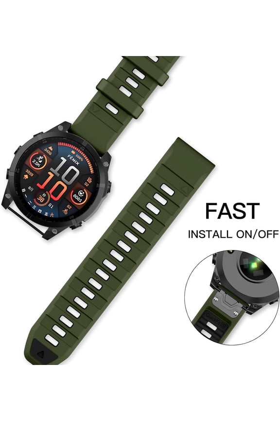 -Watch Bands Compatible with Fenix 8 Solar/Amoled 47mm 22mm Soft Siliocne Strap for Garmin Fenix 5/Fenix 5 Plus/Fenix 6/Fenix 6 Pro/Fenix 7 Smartwatch