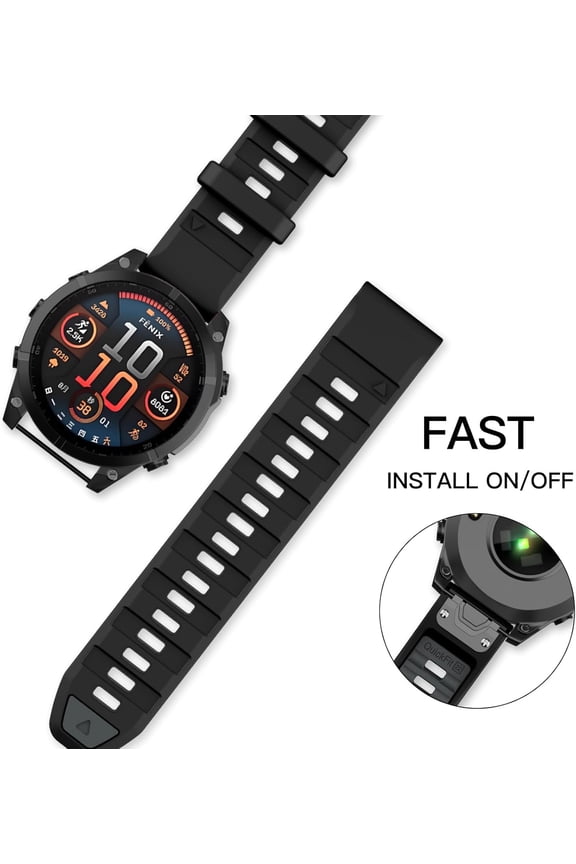 -Watch Bands Compatible with Fenix 8 Solar/Amoled 47mm 22mm Soft Siliocne Strap for Garmin Fenix 5/Fenix 5 Plus/Fenix 6/Fenix 6 Pro/Fenix 7 Smartwatch