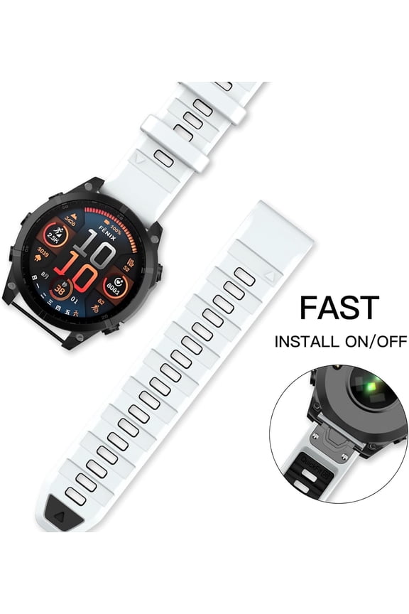 -Watch Bands Compatible with Fenix 8 Solar/Amoled 47mm 22mm Soft Siliocne Strap for Garmin Fenix 5/Fenix 5 Plus/Fenix 6/Fenix 6 Pro/Fenix 7 Smartwatch