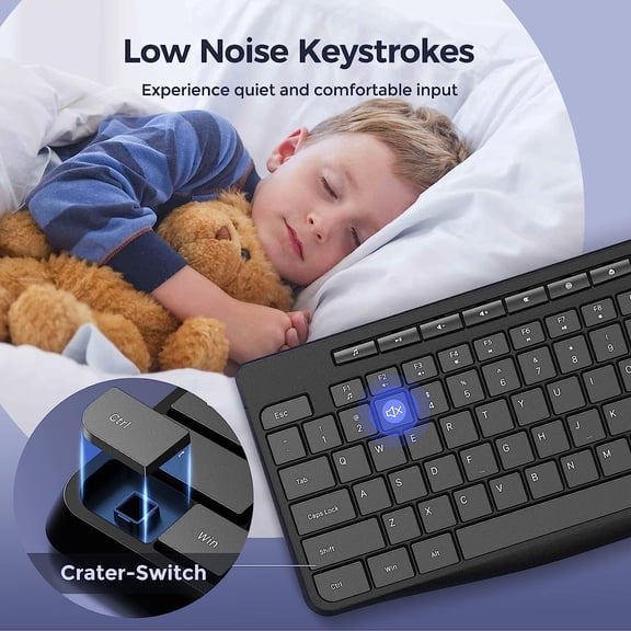 HSAPOW-Wired Keyboard,Quiet Keyboard, Multimedia USB Computer Keyboard, Silent Keyboardwith Low Profile Chiclet Keys,Large Number Pad,Spill-Resistant,Anti-Wear Letters,Full Size for Laptop,Desktop