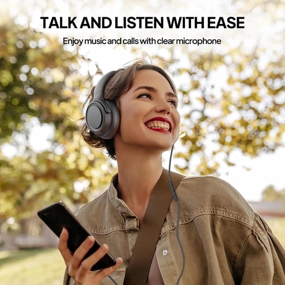 HSAPOW-Wired Over-Ear Headphones with USB C Connector, Hi-Fi Stereo Sound, Noise-Isolating Ear Cups, Comfortable Fit for USB C Devices (No Bag, Black)