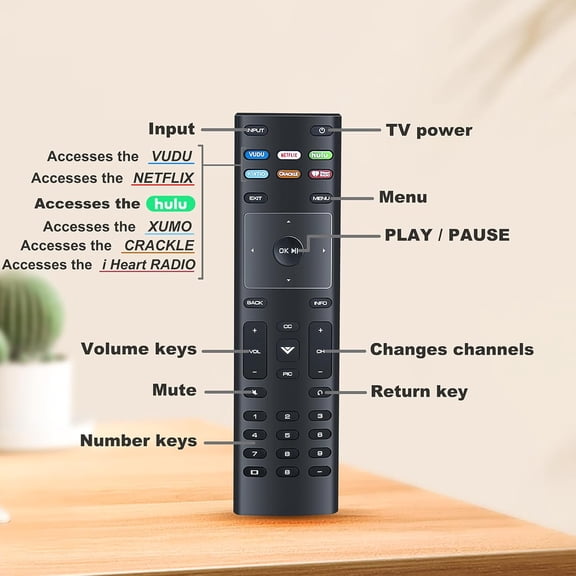 HSAPOW-XRT136 for Vizio TV Remote Control: No Programming Required - Replacement Remote for Vizio TV Models D24f-F1 D32f-F1 D40f-G9 E43-D2 D50x-G9 E55-D0 E60U-D3 E70U-D3 E65-D0 E65E3 E70D3 E80-E3