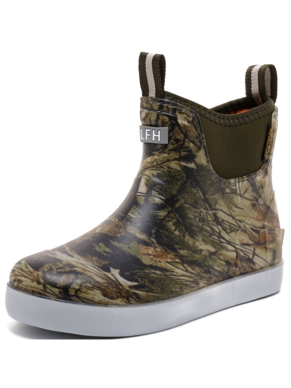 Kids Deck Boots Boys Girls Rain Boots with Anti-Slip Traction ,Waterproof,Ankle Rubber Boots,Kids Footwear Water Shoes for Fishing,Camping,Garden,Outdoor Playing,size 13 Little Kid,Green