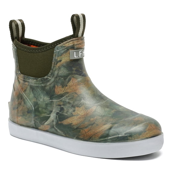 HSBDNZQ Men's Deck Boots, Waterproof Ankle Rain Boots, Anti-Slip Rubber Fishing Shoes for Boating, Camping & Outdoor Work, Army Green Print, Size 13