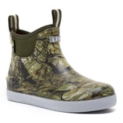HSBDNZQ Mens Deck Boots, Waterproof Ankle Rain Boots, Anti-Slip Rubber Fishing Shoes for Boating, Camping & Outdoor Work, Olive Green Print, Size 10.5
