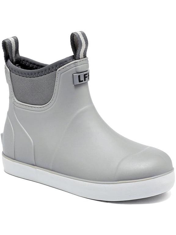 Women's Deck Boots Rubber Rain Boots Chelsea Ankle Booties Waterproof, Anti-Slip Sole Fishing Boots for Outdoor Work Garden Camping,size 7