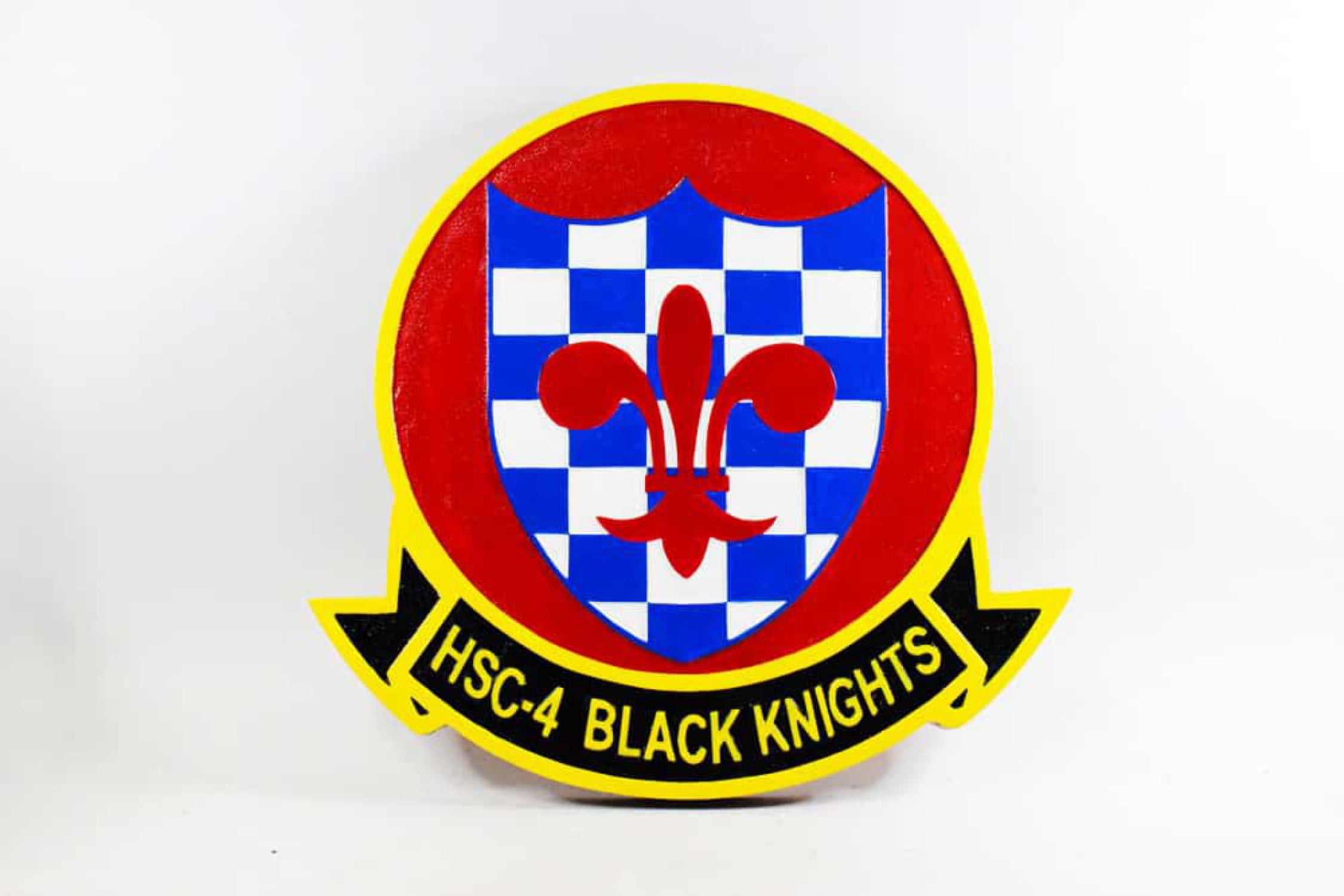 HSC-4 Black Knights Plaque,14, Mahogany