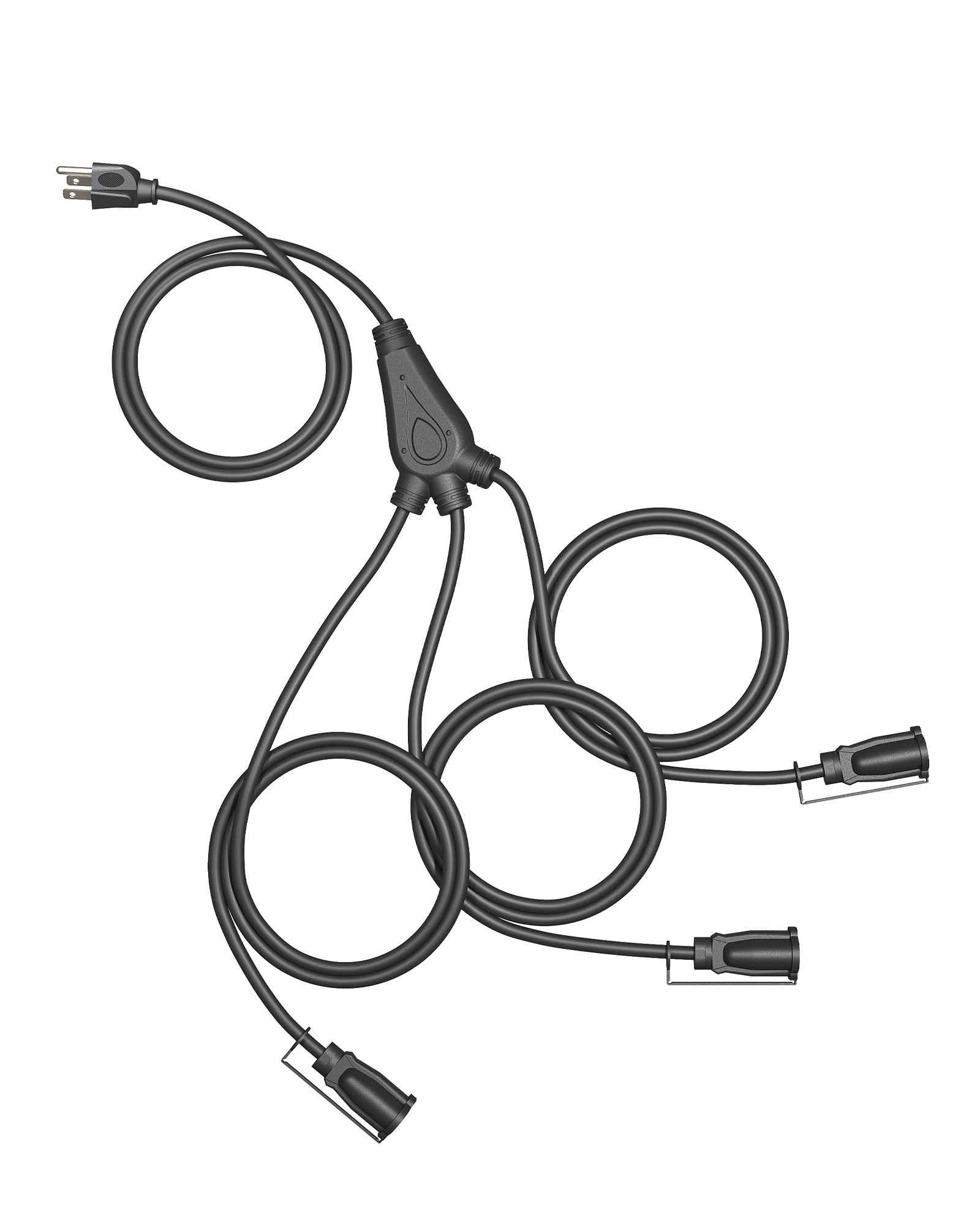 DEWENWILS 12ft (3+3+3+) Outdoor Extension Cord 1 to 3 Spliter, 13A 125V 1625W 16/3C SJTW Extension Cord Outdoor, Heavy Duty Extension Cord for Holiday Decorations Halloween Christmas Lights