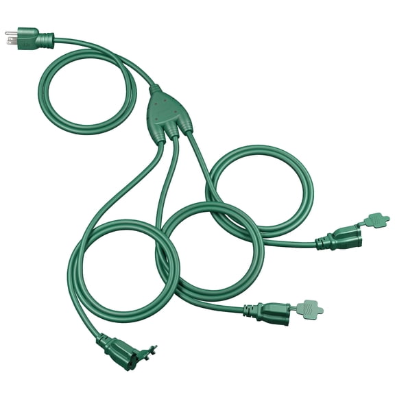 DEWENWILS Outdoor Extension Cords for Outside 13FT (4+3+3+3), Extension Cord Multiple 3 Outlets with Safety Cover 16 AWG SJTW