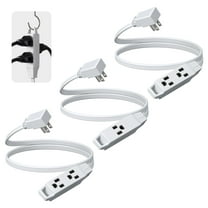 DEWENWILS 3 FT Extension Cords for Indoor 3 Prong with 3 Outlets Power Strip SPT-3 16 AWG 3-Pack
