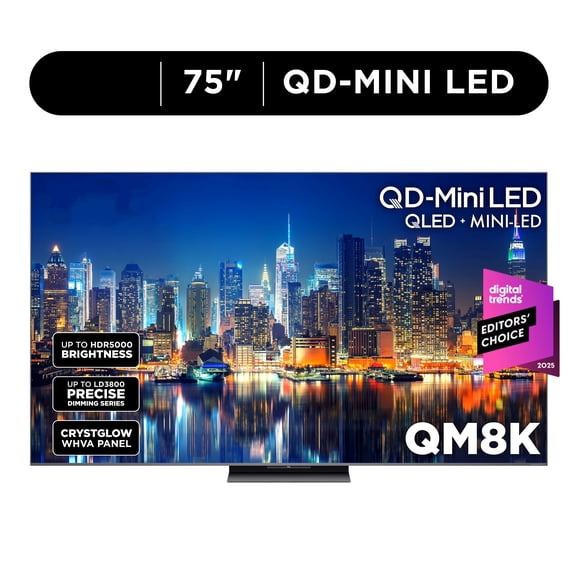 HSDIANPU 75" Class QM8K Series QD-Mini LED QLED 4K UHD Smart Google TV (NEW, 2025) - 144Hz, Local Dimming, CrystGlow WHVA Panel - 75QM8K