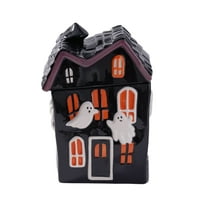 Way to Celebrate Halloween Ceramic Haunted House Treat Jar, Food Storage