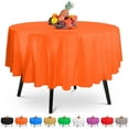 thumbnail image 1 of HSGUS 5 Pack Premium Orange Plastic Tablecloth - 108 x 54 in. Disposable Rectangle Table Cloth - Decorative Cover Smooth - Cloths For Parties, Weddings., 1 of 5