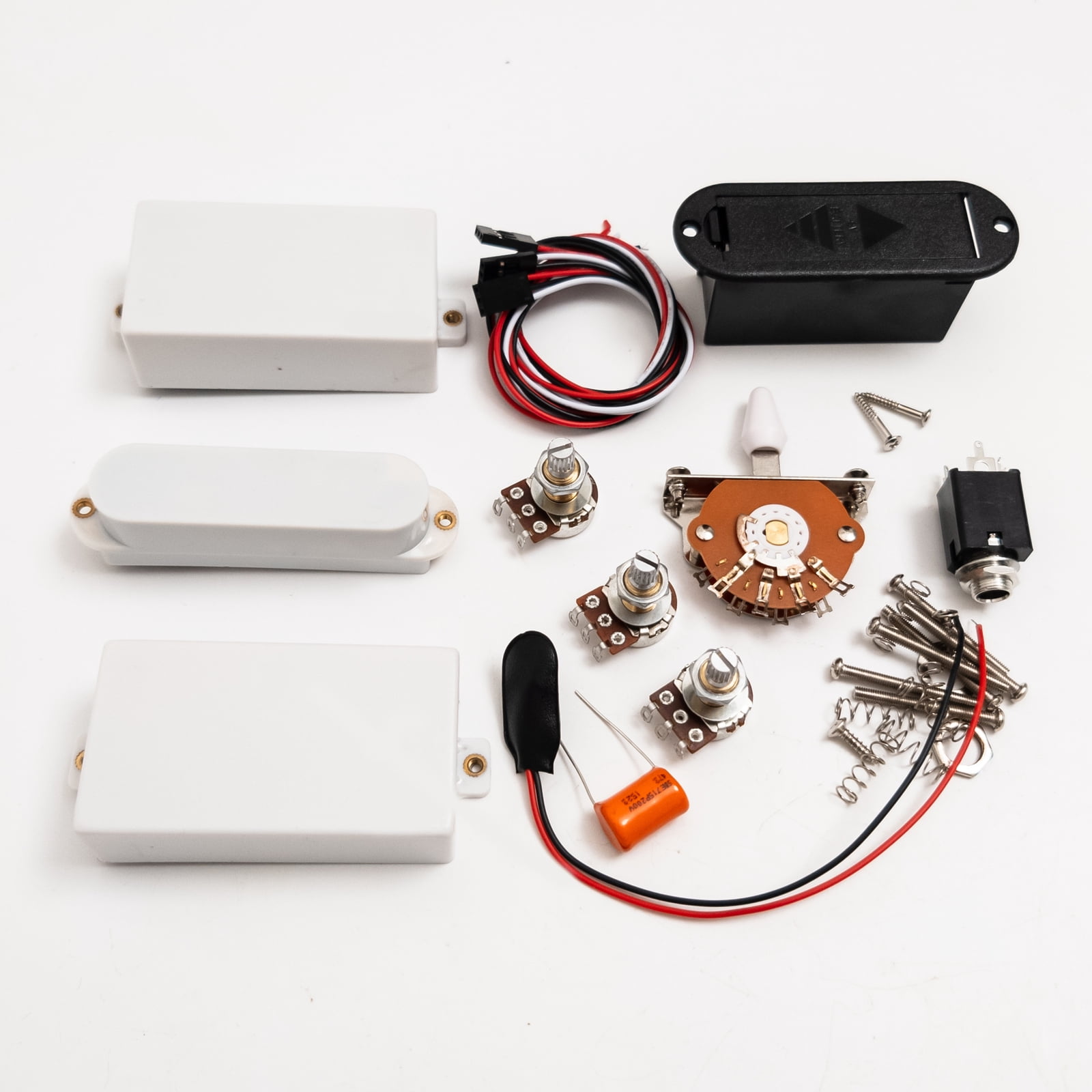 HSH Active Electric Guitar Pickup Set – 81/85-Style Humbuckers And Single Coil, With 25k Pots, 3-Way Switch, Wiring Harness, For Lp, Sg, Epi Style Guitar