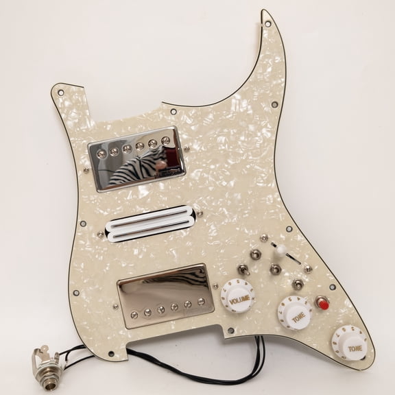 HSH Guitar Prewired Loaded Pickguard for ST Electric Guitar, Alnico 5 Pickups with Coil Split, 5-Way Switch, CTS 500K Pots, Plug and Play Pickguard Assembly