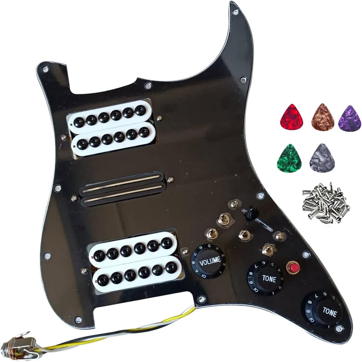 HSH Prewired Guitar Strat Pickguard Set Humbucker Pickups Coil