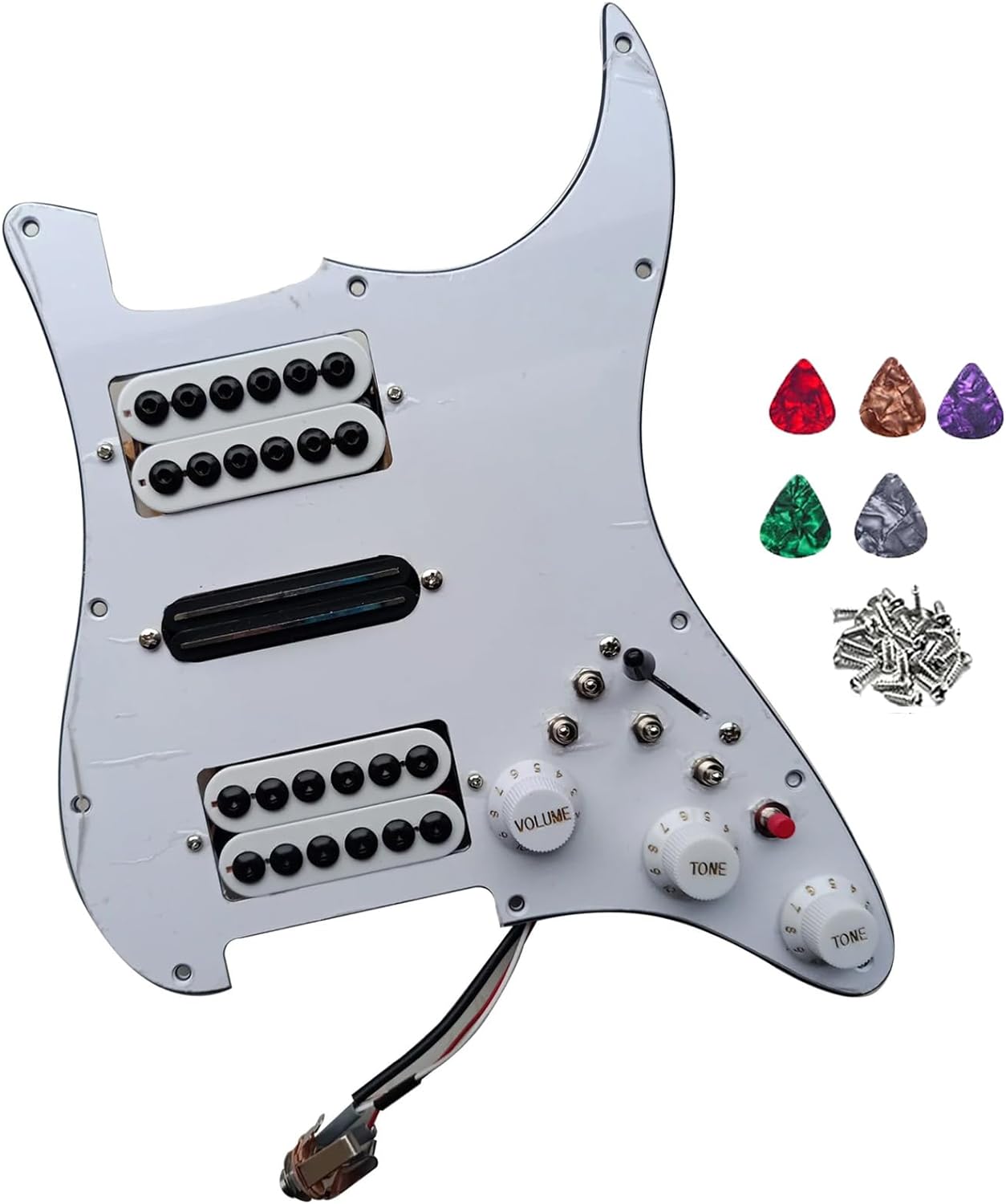 HSH Prewired Guitar Strat Pickguard Set Humbucker Pickups Coil