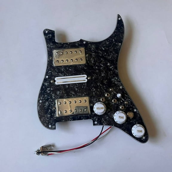 HSH Prewired Guitar Strat Pickguard Set with Silent Switch Kill Swith Humbucker Pickups Coil Splitting Switch Multi Switch Harnesses ,For Fender ST Electric Guitar Part Replacement