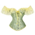 thumbnail image 1 of HSHMT Slip Shorts for Women Women Floral Lace Off Shoulder Corset Bustier Boned Overbust Corset Bodyshaper Sleepwear Top, 1 of 2