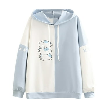 HSHMT Under $8 Hoodies for Women Oversized Sweatshirts Pullover Fleece Sweaters Long Sleeve Winter Fall Outfits Fashion Y2k Clothes Pullover Tops L