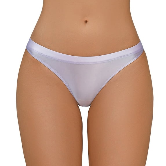 HSHMT Underwear for Women, Women's Silky Shiny Low Waist Briefs Transparent Underwear