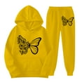 thumbnail image 1 of HSHMT Women's 2025 Fall Two Piece Women's 2 Piece Outfits Butterfly Print Hoodies Pullover Sweatshirt Sweatsuits Joggers Pants With Pockets, 1 of 5