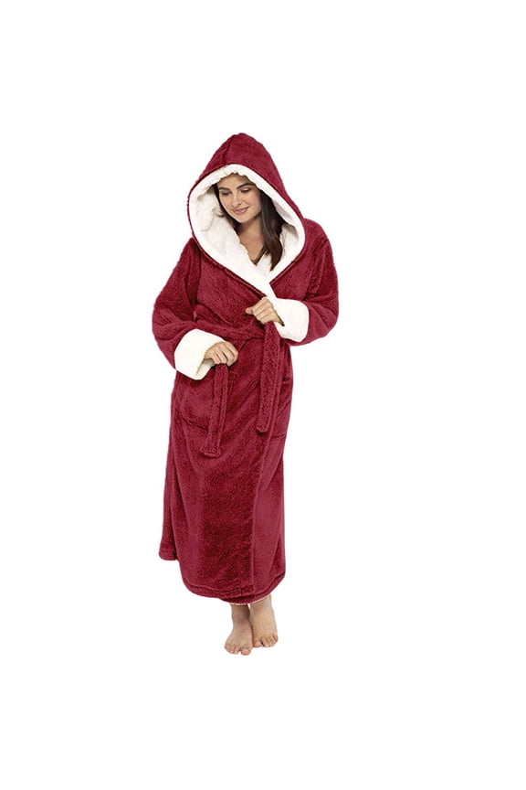 Women's Sleepwear Women Winter Plush Lengthened Shawl Bathrobe Home Clothes Long Sleeved Robe Coat