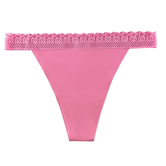 HSHMT Womens Underwear Multi Size Ladies Thong Waist Lace Ice Silk Ladies T Pants