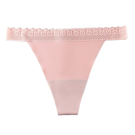 HSHMT Womens Underwear Multi Size Ladies Thong Waist Lace Ice Silk Ladies T Pants