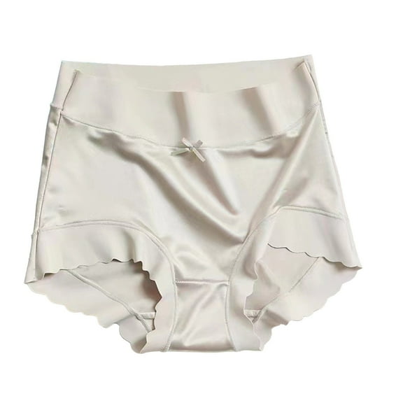 HSHMT Womens Underwear Womens Premium Satin Ice Silk High Waist Satin Ice Silk Shaping Briefs Ice Silk High Waist Pantie