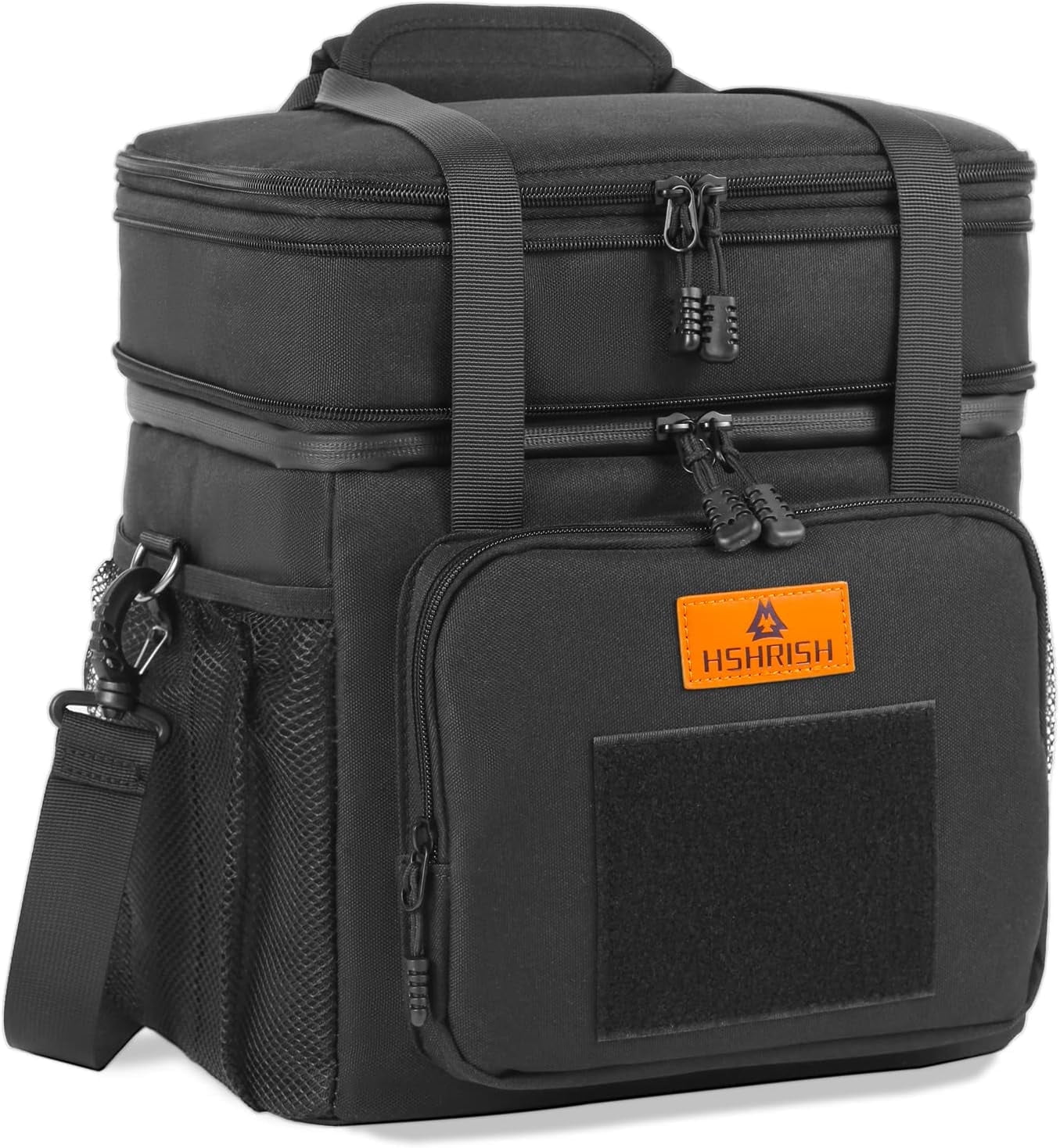 Large Black Insulated Tactical Tote Bag with Shoulder Strap