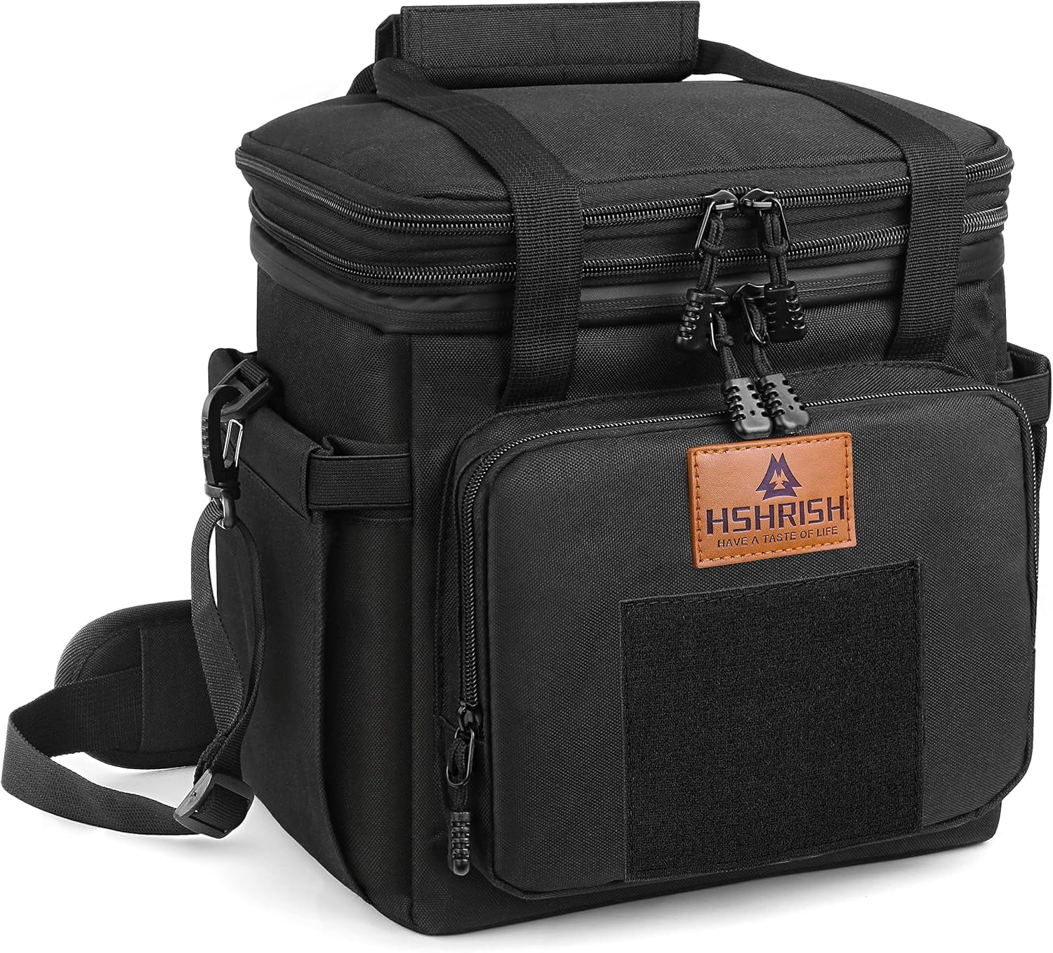 Large Black Insulated Tactical Tote Bag with Shoulder Strap