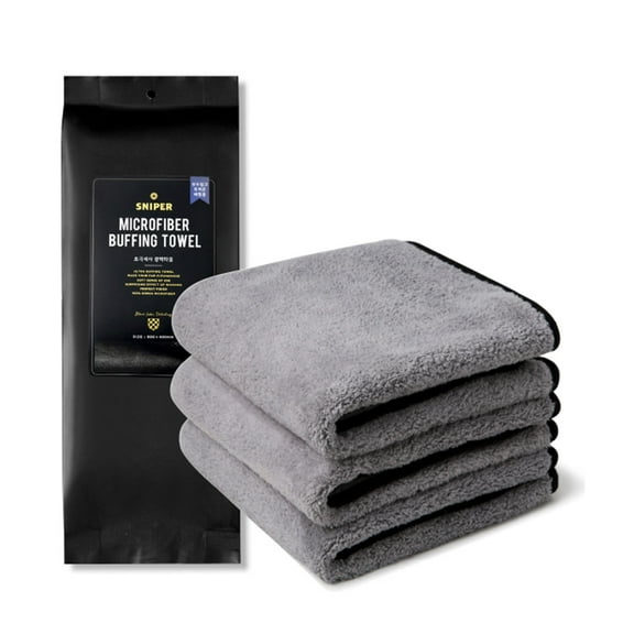 HSI SNIPER Microfiber Double Sided, Car Detailing Towel, Quick & Easy Drying Towel Made in Korea SNIPER Microfiber Buffing Towel