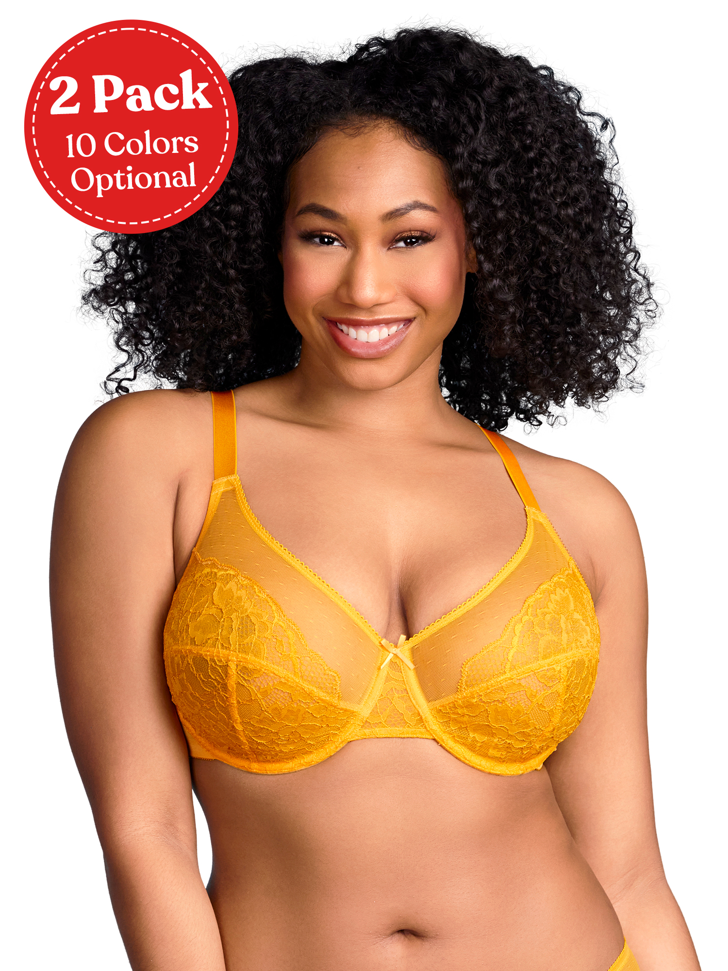 HSIA 2 Pack Plus Size Bras for Women Full Coverage Back Fat Underwire