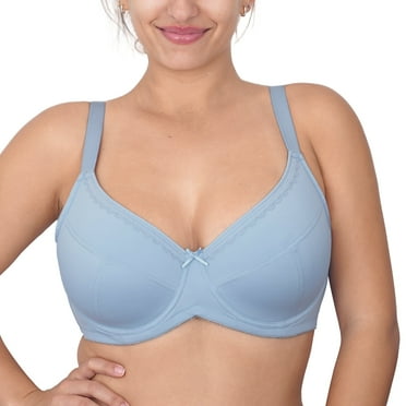 HSIA Full Coverage Bra for Women Plus Size Bra with Underwire Lightly Lined Smoothing Bra Blue 38C