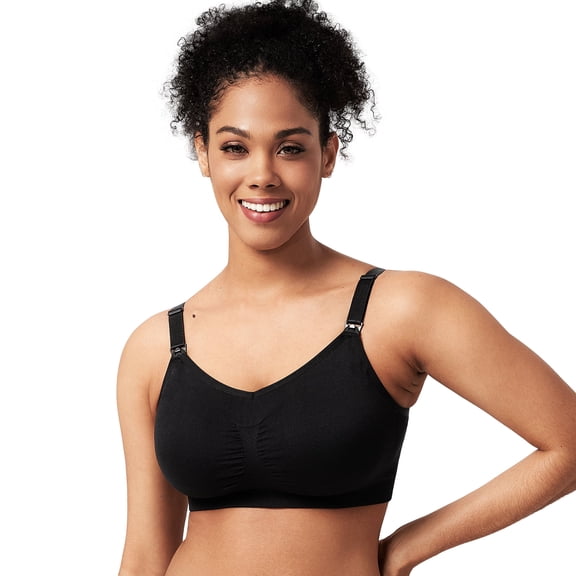 HSIA 2 Pack Nursings Bra for Lightly Padded Breastfeeding Bra with Extra Extenders and Straps,L