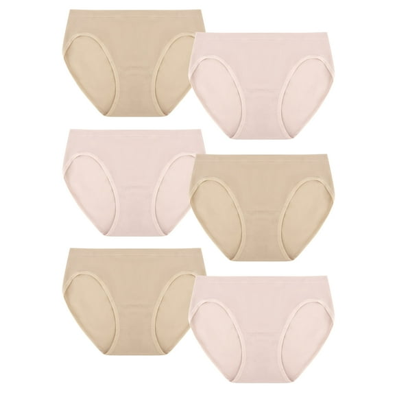 HSIA Panties for Women Underwear Soft Seamless High-Cut Briefs,6 Pack L