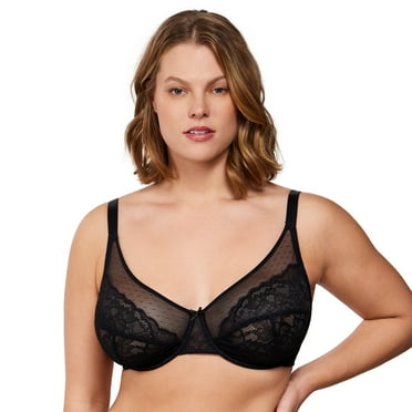 HSIA Plus Size Bras for Women Full Coverage Back Fat Underwire Unlined Bras Black 38DDD