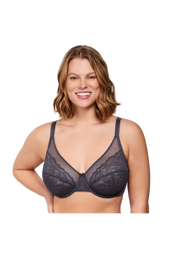 Plus Size Bras for Women Full Coverage Back Fat Underwire Unlined Bras Dark Grey 46D