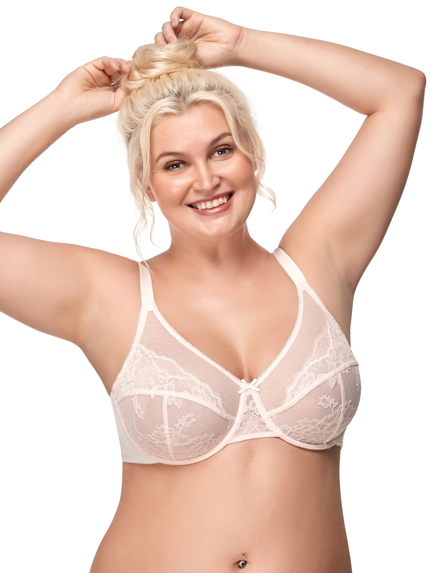 HSIA Plus Size Bras for Women Full Coverage Back Fat Underwire Unlined