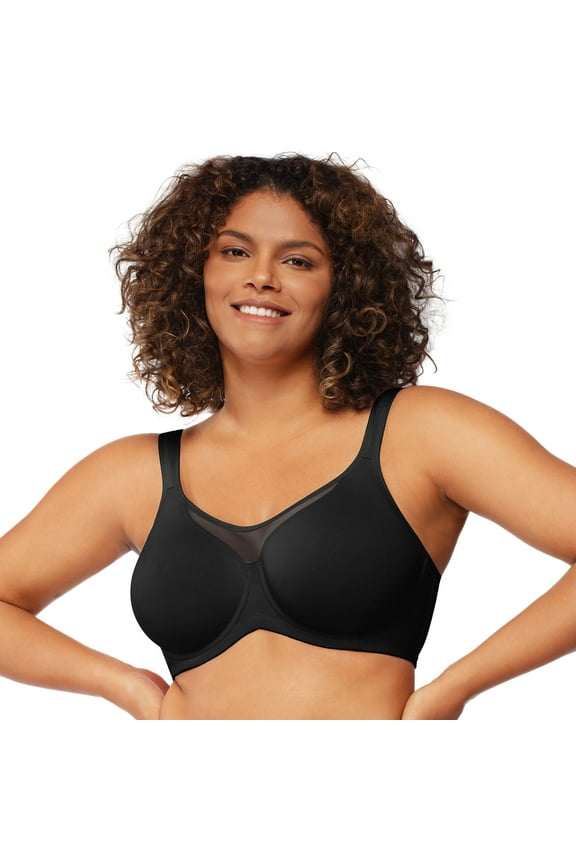 Plus Size Bras for Women Smoothing Full Coverage Minimizer Bras with Unlined Black,36C