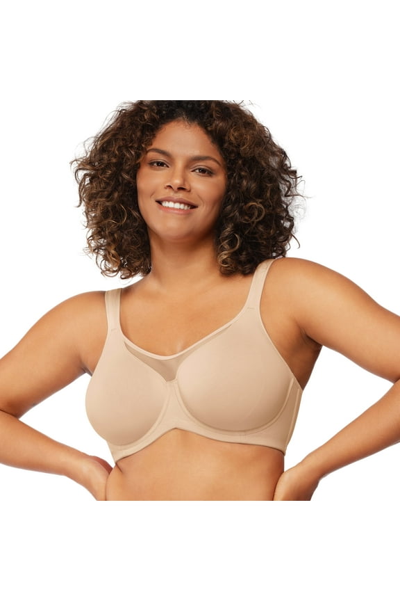 Plus Size Bras for Women Smoothing Full Coverage Minimizer Bras with Unlined Light Beige,44DD