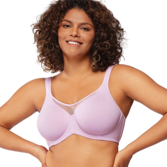 HSIA Plus Size Bras for Women Smoothing Full Coverage Minimizer Bras with Unlined Light Purple,36D