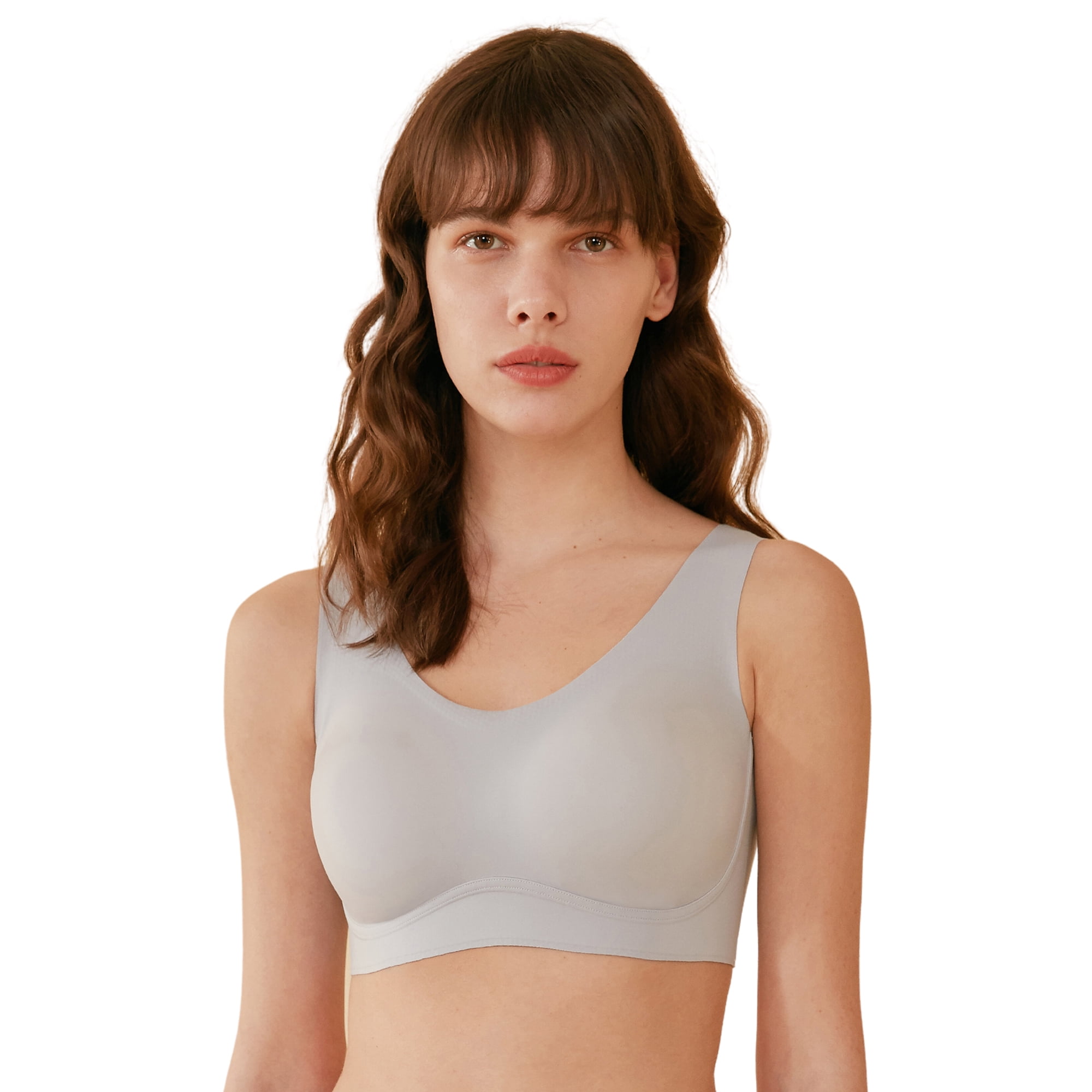 HSIA Wide Strap Padded Cooling Wireless Bralette Full Coverage Bras with Seamless Stretch, Light