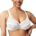 thumbnail image 1 of HSIA Women's Full Coverage Back Fat Underwire Unlined Bras,White,40DDD, 1 of 7