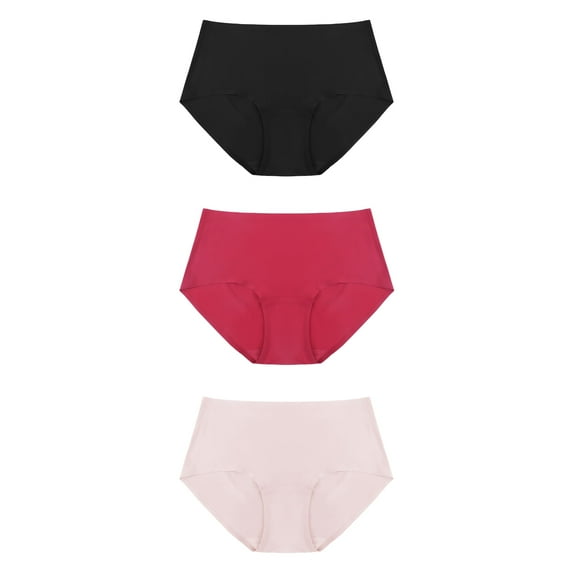 HSIA Women's Underwear Packs Plus Size Soft Stretch Seamless No Show Briefs Panties 3 Packs M